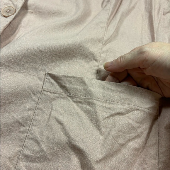 Diane Gilman DG2 Linen Blend Boyfriend Blazer Peach Plus Size 1X Relaxed Stretch - Picture 7 of 9